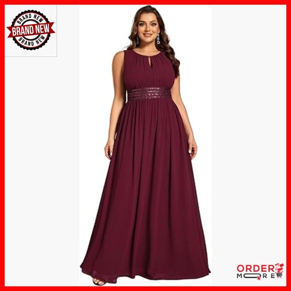 Plus Size Chiffon Bridesmaid Dress Sleeveless Empire Waist Formal Maxi -  nassauturismo.com.br